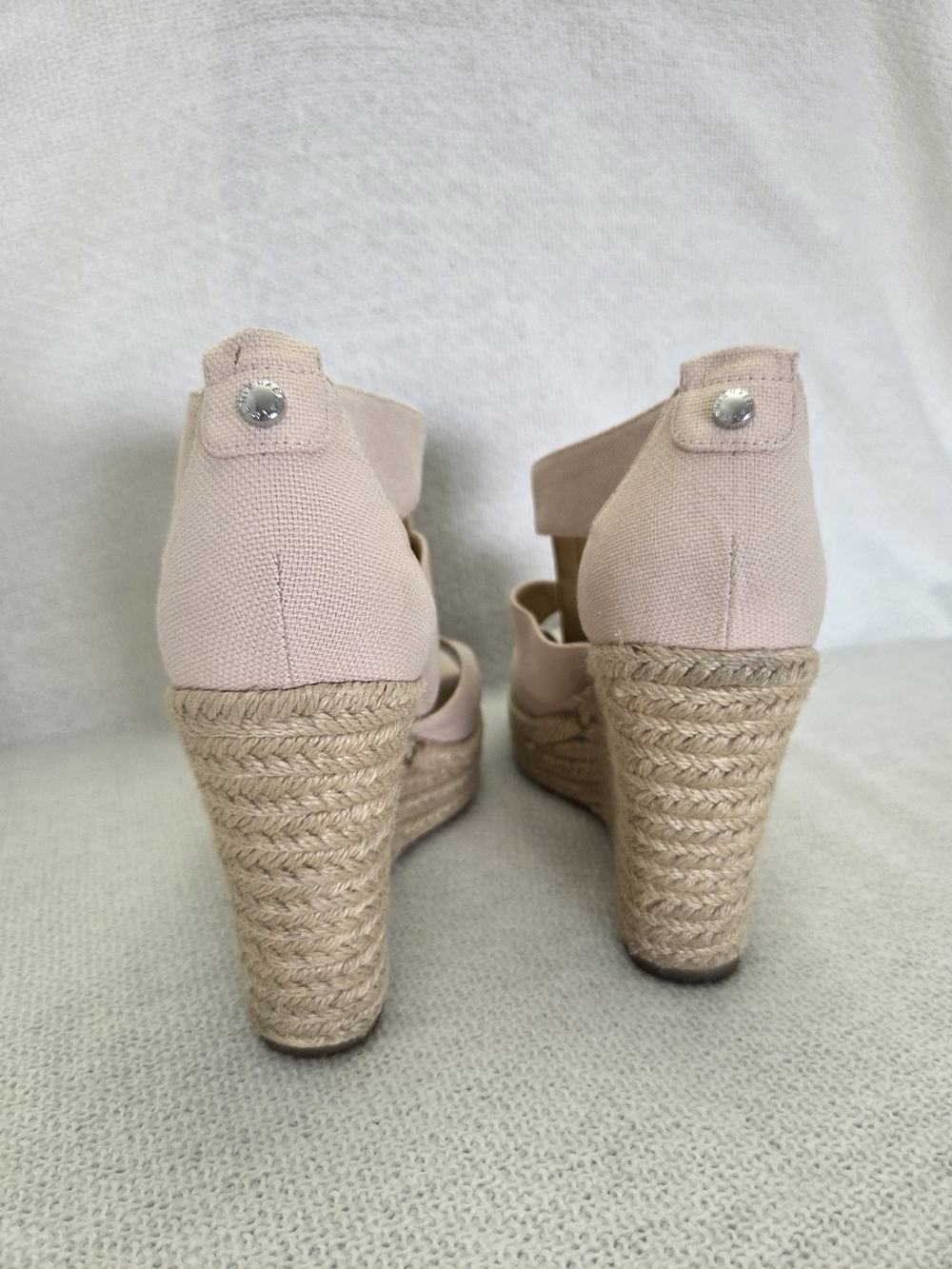 MICHAEL Michael Kors Blush Pink Espadrille Wedge Sandals with Front Zip - Picture 6 of 7
